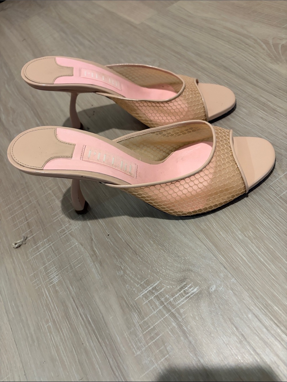Piferi Nude and Blush Pink Woven Open-Toe Mules